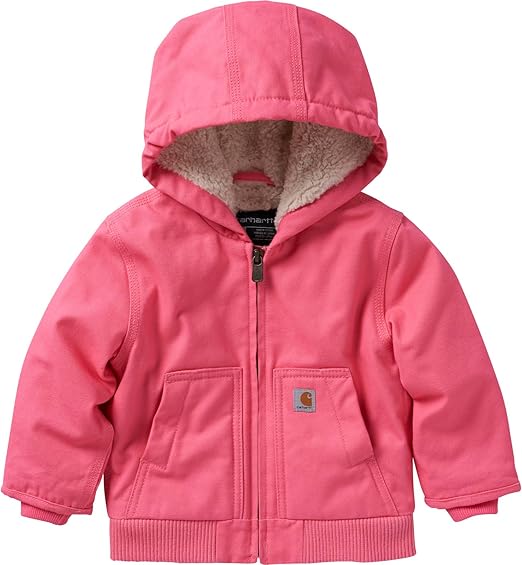 Carhartt Baby Girls Sherpa Lined Hooded Canvas Zip Up Jacket Global Estate Solutions