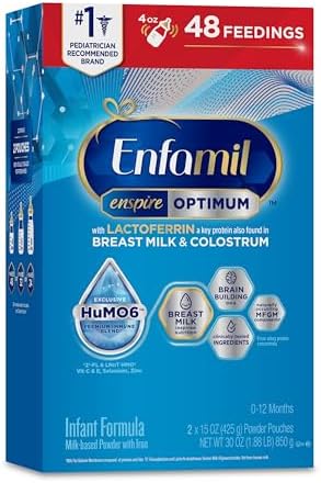 Enfamil Enspire Optimum Baby Formula, with Immune-Supporting Lactoferrin, Our Closest Formula to Breast Milk, Brain Building DHA, Dual Prebiotics, Infant Formula Powder, Baby Milk, 30 Oz Refill