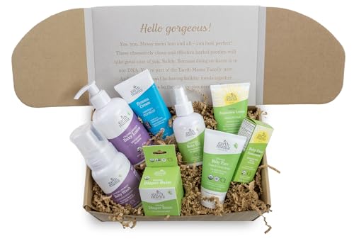 Earth Mama Baby Love Gift Set|Organic Baby Essentials Skin Care, Baby Lotion & Wash, Baby Oil, Eczema Cream, Nose & Cheek Balm, SPF 40 Baby Sunscreen Lotion & Face Stick and Diaper Balm, 8-Piece Set