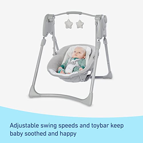 Graco Slim Spaces Compact Baby Swing, Reign