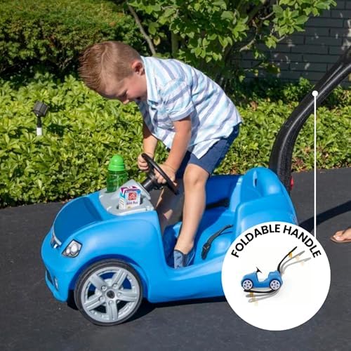 Step2 Whisper Ride II Kids Push Cars, Ride On Car, Seat Belt, Horn, Toddlers Ages 1.5 – 4 Years Old, Max Weight 50 lbs., Quick Storage, Stroller Substitute, Blue