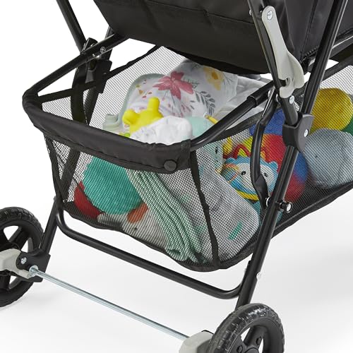 Kolcraft Cloud Plus Lightweight Easy Fold Compact Toddler Stroller and Baby Stroller, Travel Stroller, Large Storage Basket, Multi-Position Recline, Convenient One-hand Fold, 13 lbs - Slate Gray