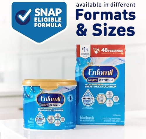 Enfamil Enspire Optimum Baby Formula, with Immune-Supporting Lactoferrin, Our Closest Formula to Breast Milk, Brain Building DHA, Dual Prebiotics, Infant Formula Powder, Baby Milk, 30 Oz Refill