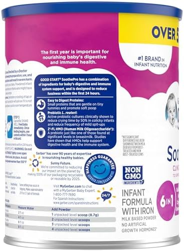 Gerber Good Start Baby Formula Powder, SoothePro Comforting Probiotics, Stage 1, 30.6 Ounce - 2 Packs