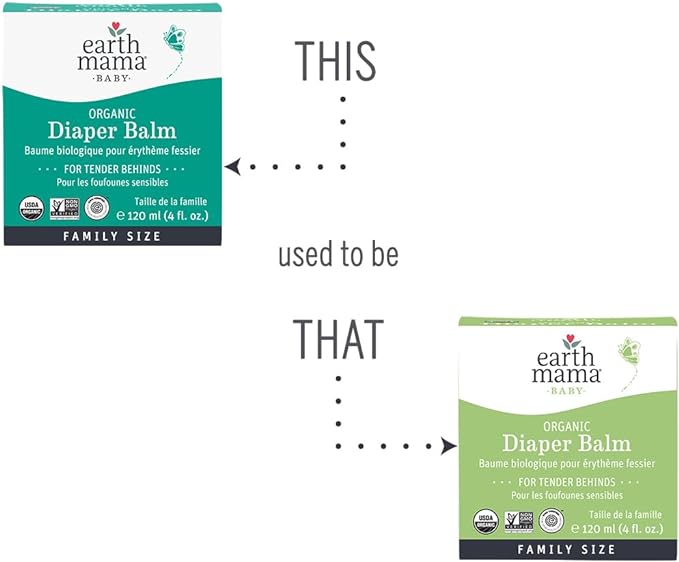 Earth Mama Organic Economy Size Diaper Balm | Diaper Cream for Baby | EWG Verified, Petroleum & Artificial Fragrance-Free with Calendula for Sensitive Skin, 4-Fluid Ounce (4-Pack)