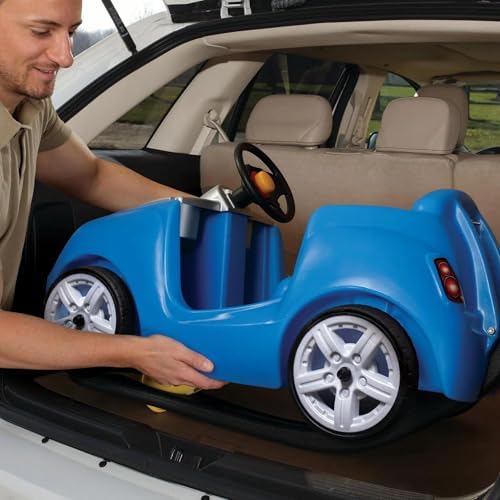 Step2 Whisper Ride II Kids Push Cars, Ride On Car, Seat Belt, Horn, Toddlers Ages 1.5 – 4 Years Old, Max Weight 50 lbs., Quick Storage, Stroller Substitute, Blue