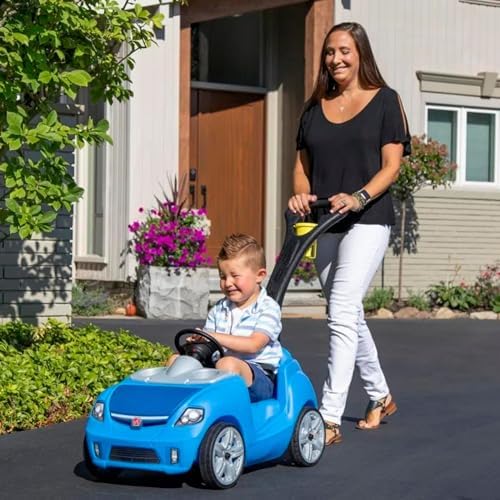 Step2 Whisper Ride II Kids Push Cars, Ride On Car, Seat Belt, Horn, Toddlers Ages 1.5 – 4 Years Old, Max Weight 50 lbs., Quick Storage, Stroller Substitute, Blue