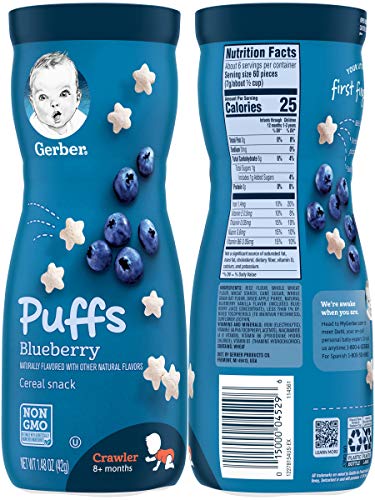 Gerber Graduates Apple Strawberry, Banana, Sweet Potato, Blueberry Puffs /pack of 8 1.48oz