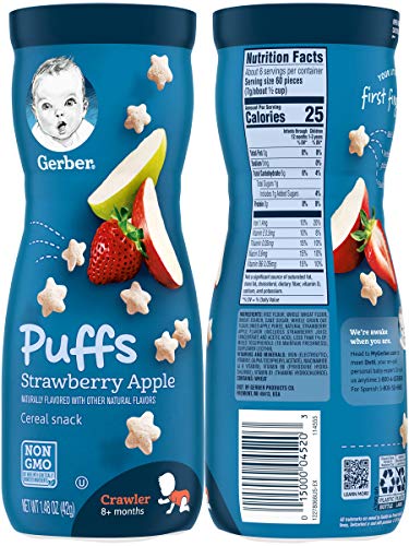 Gerber Graduates Apple Strawberry, Banana, Sweet Potato, Blueberry Puffs /pack of 8 1.48oz