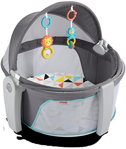 Fisher-Price Portable Bassinet and Play Space On-the-Go Baby Dome with Developmental Toys and Canopy, Windmill