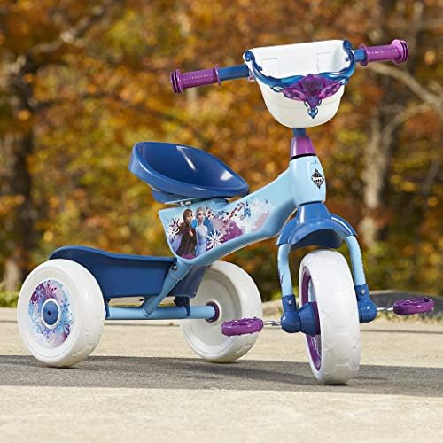 Huffy Disney Frozen 2 Girl's Trike, Ideal for Ages 3+, Anna, Elsa and Olaf Graphics, Storage Bins for Snacks or Toys, Sturdy and Durable, Safe for Toddlers