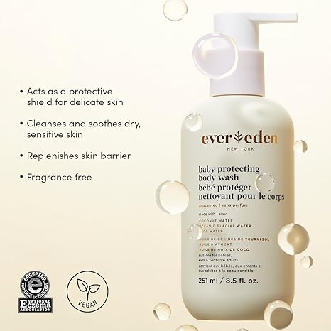 Evereden Protecting Baby Set - Moisturizing Baby Lotion for Newborn 6.7 oz., Protecting Baby Body Wash and Shampoo 8.5 oz. and Protecting Baby Massage Oil, 4 oz. | Clean Baby Care