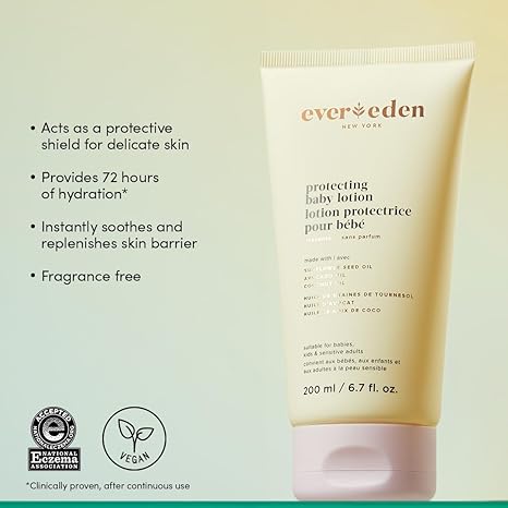 Evereden Protecting Baby Set - Moisturizing Baby Lotion for Newborn 6.7 oz., Protecting Baby Body Wash and Shampoo 8.5 oz. and Protecting Baby Massage Oil, 4 oz. | Clean Baby Care